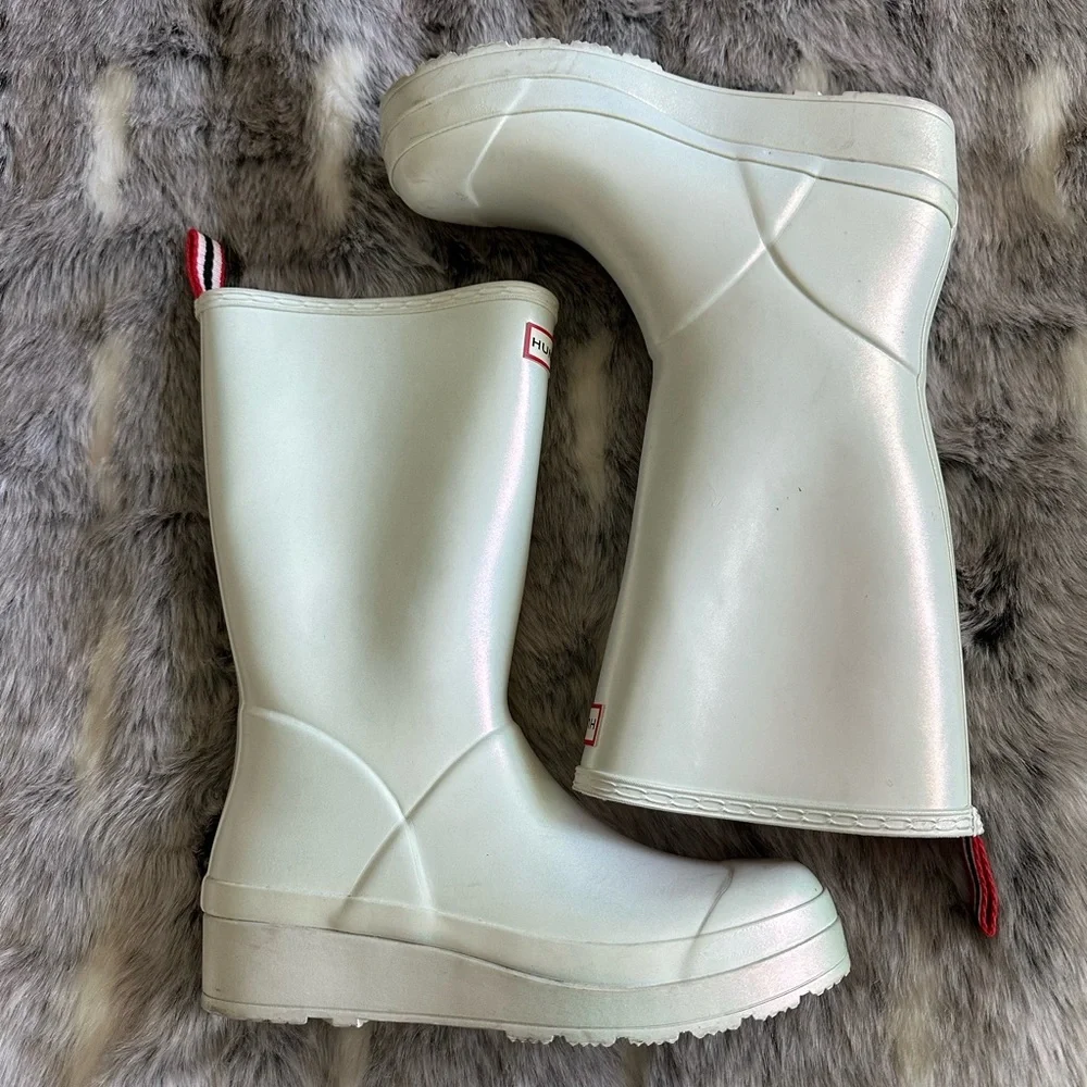Hunter Play Insulated Tall Rain Boot in Zinc  sz 9